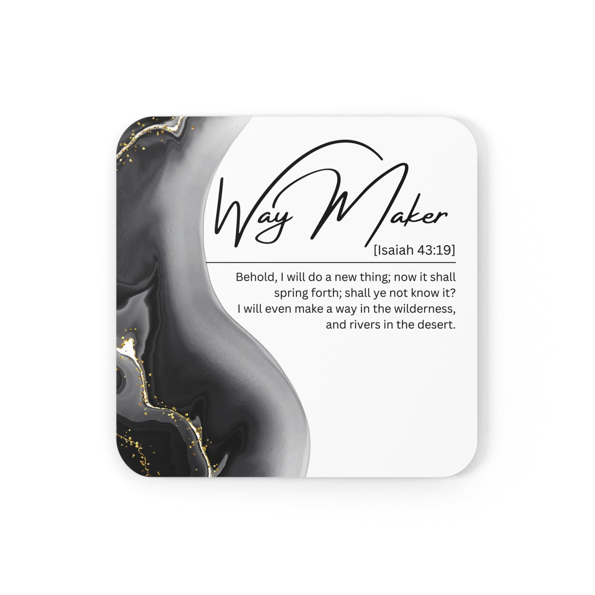 Coaster Set of 4 for Drinks Way Maker Grey Print