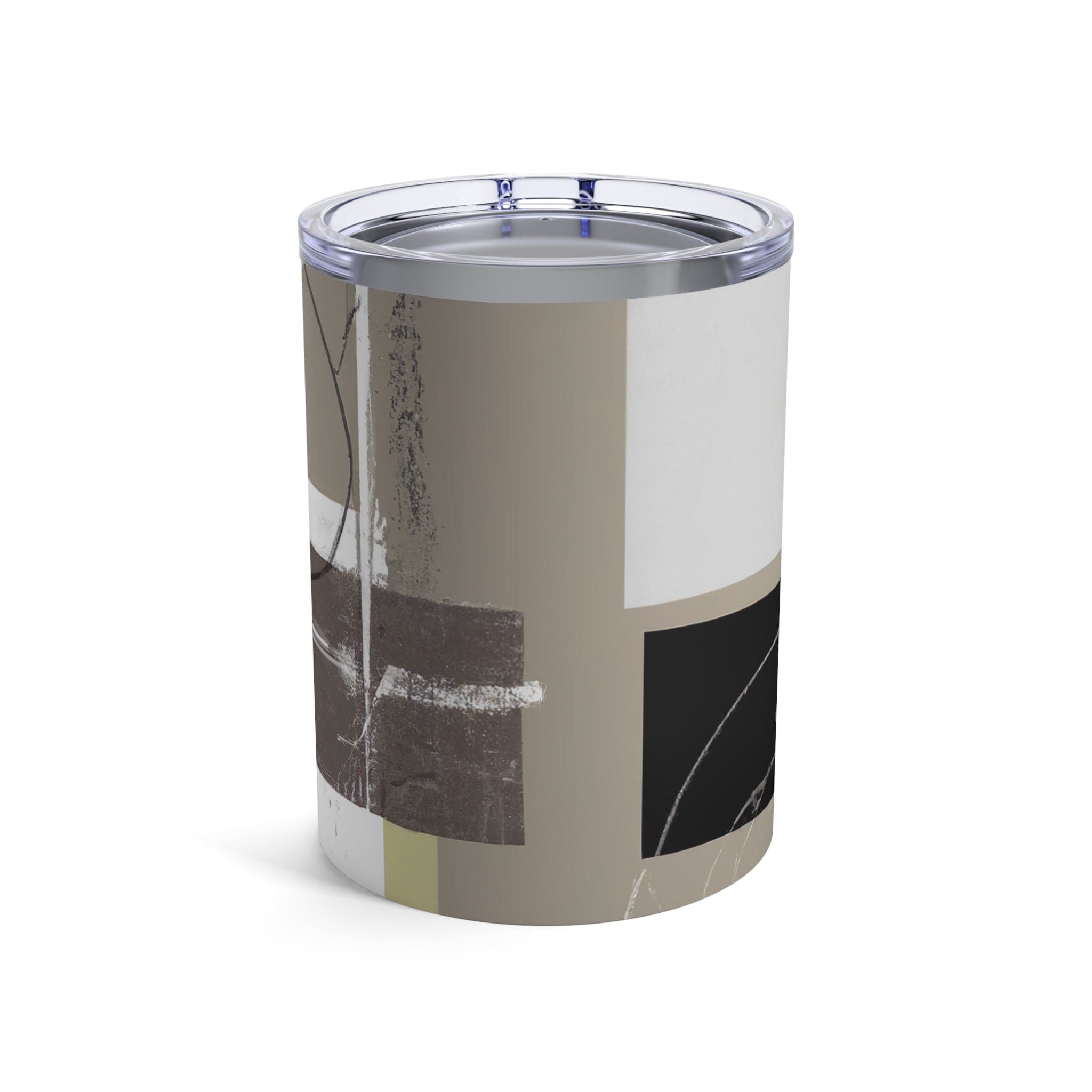 Insulated Tumbler 10oz Abstract Brown Geometric Shapes-1