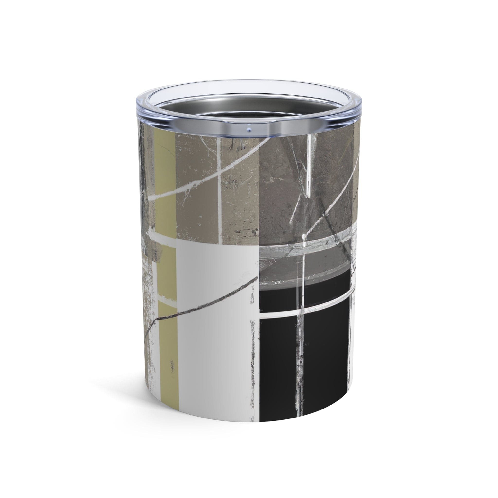 Insulated Tumbler 10oz Abstract Brown Geometric Shapes-0
