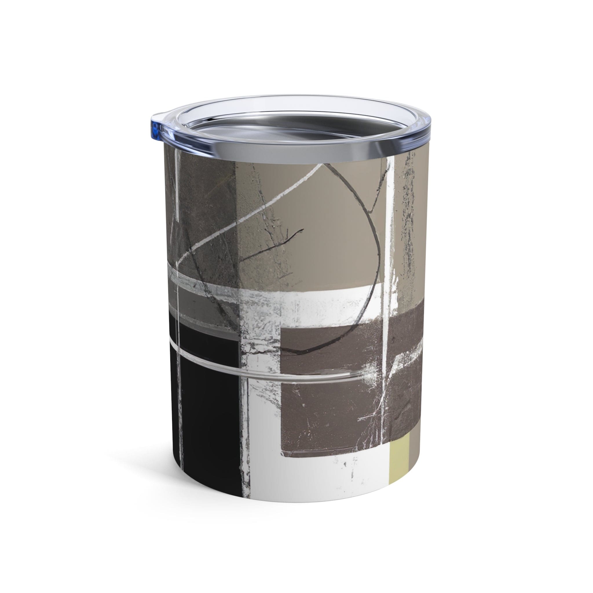 Insulated Tumbler 10oz Abstract Brown Geometric Shapes-3