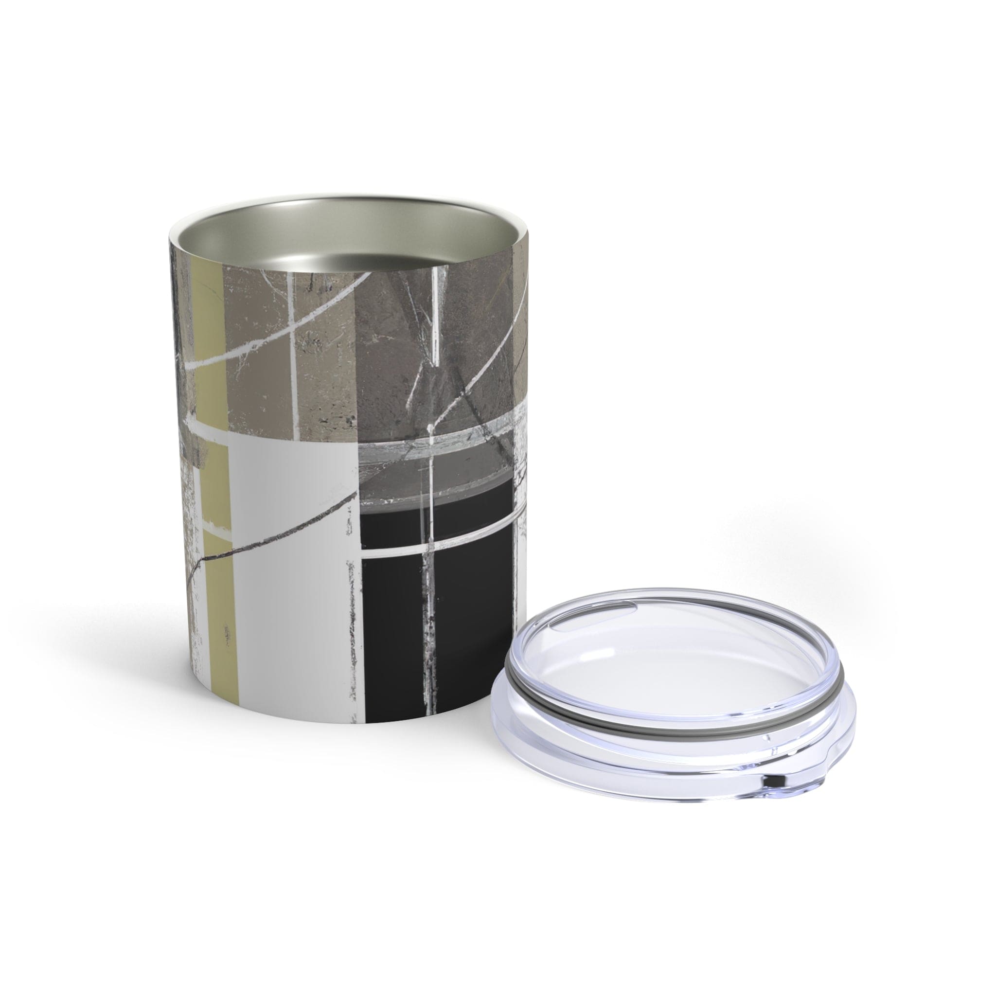 Insulated Tumbler 10oz Abstract Brown Geometric Shapes-4
