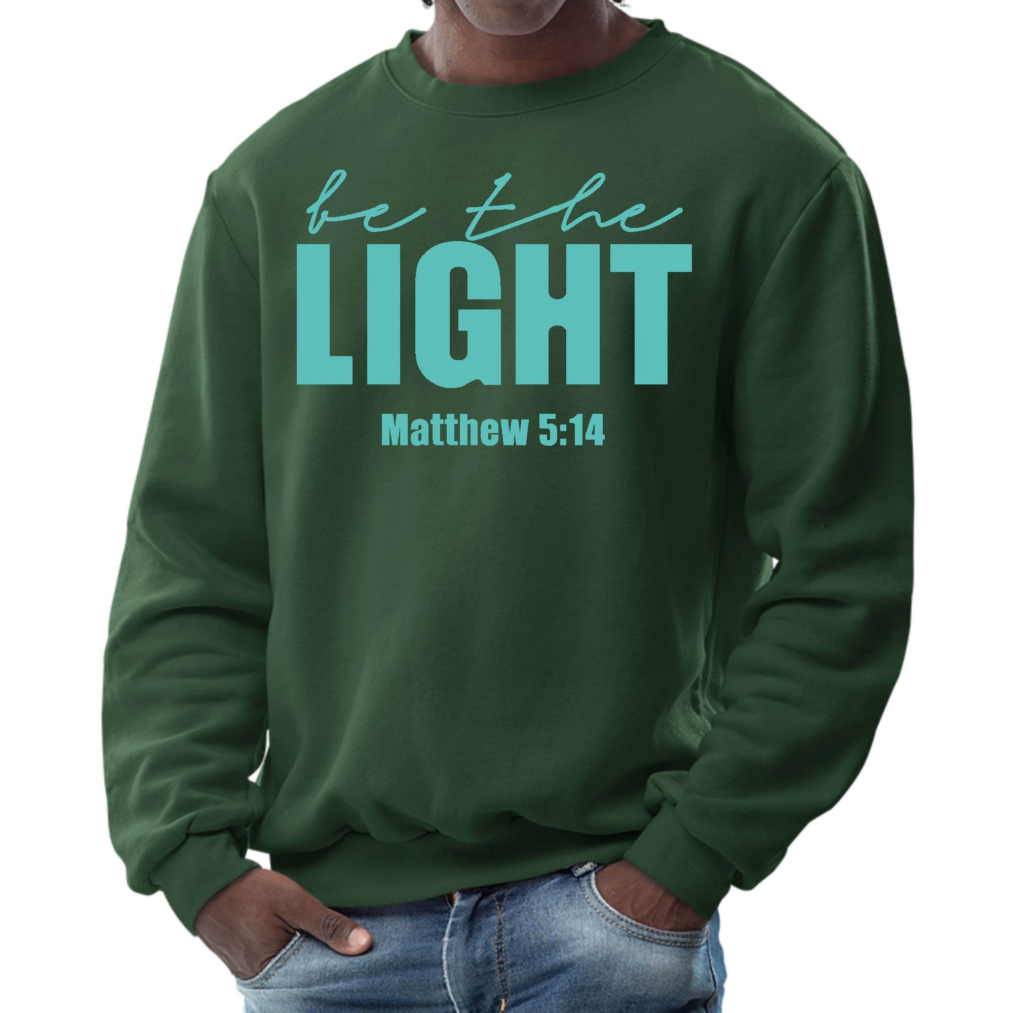 Mens Graphic Sweatshirt - be the Light Print-6