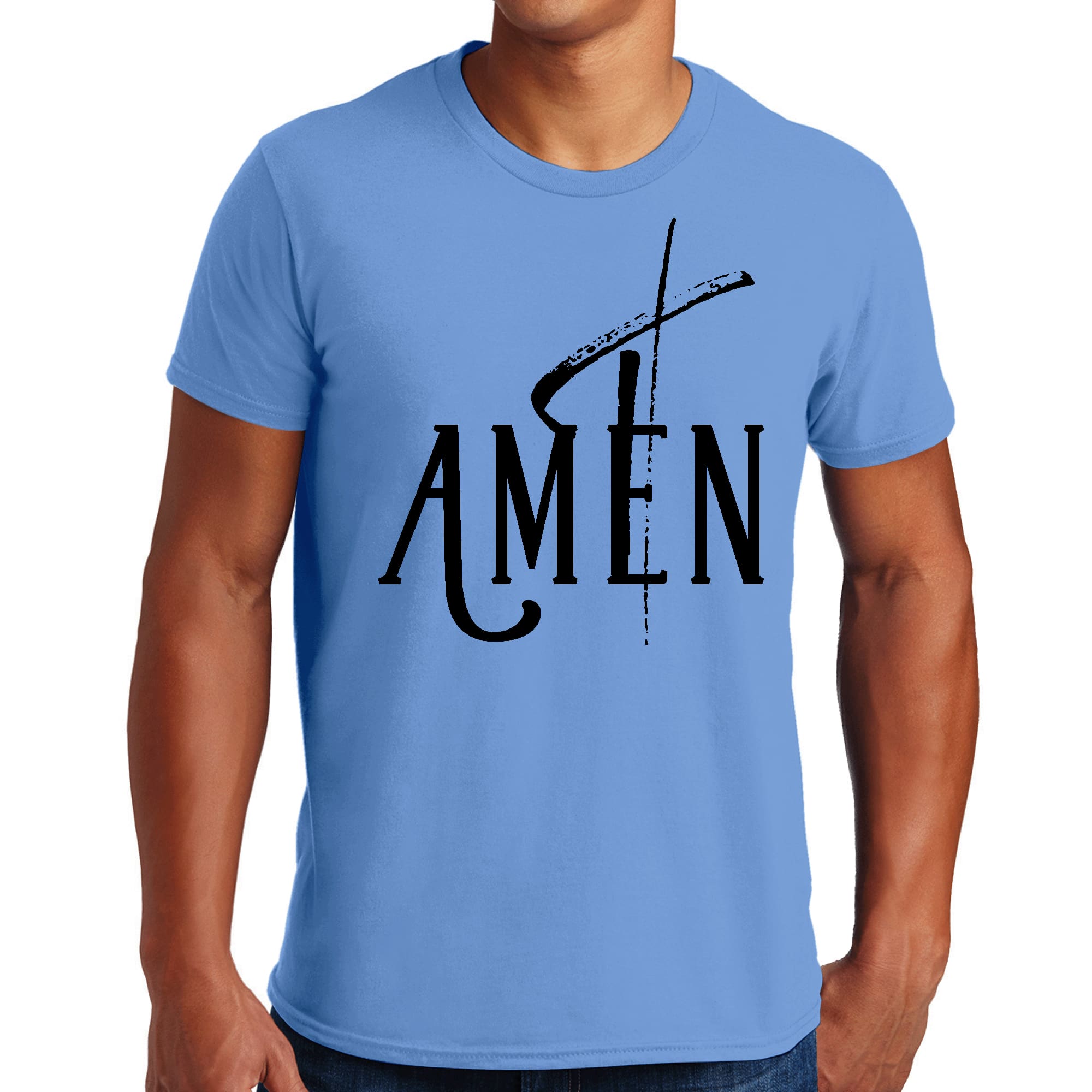 Mens Graphic T-shirt Amen Black Print