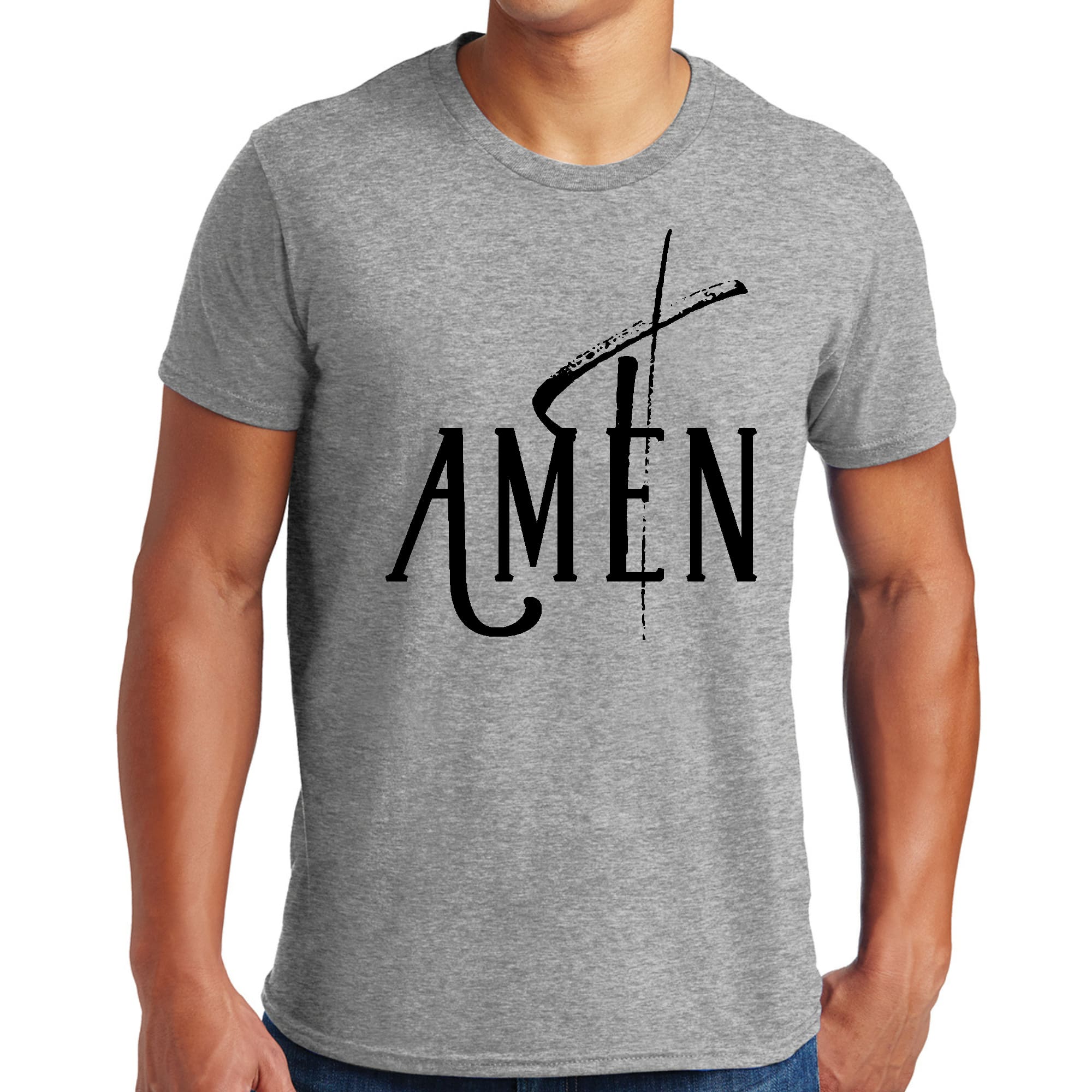 Mens Graphic T-shirt Amen Black Print