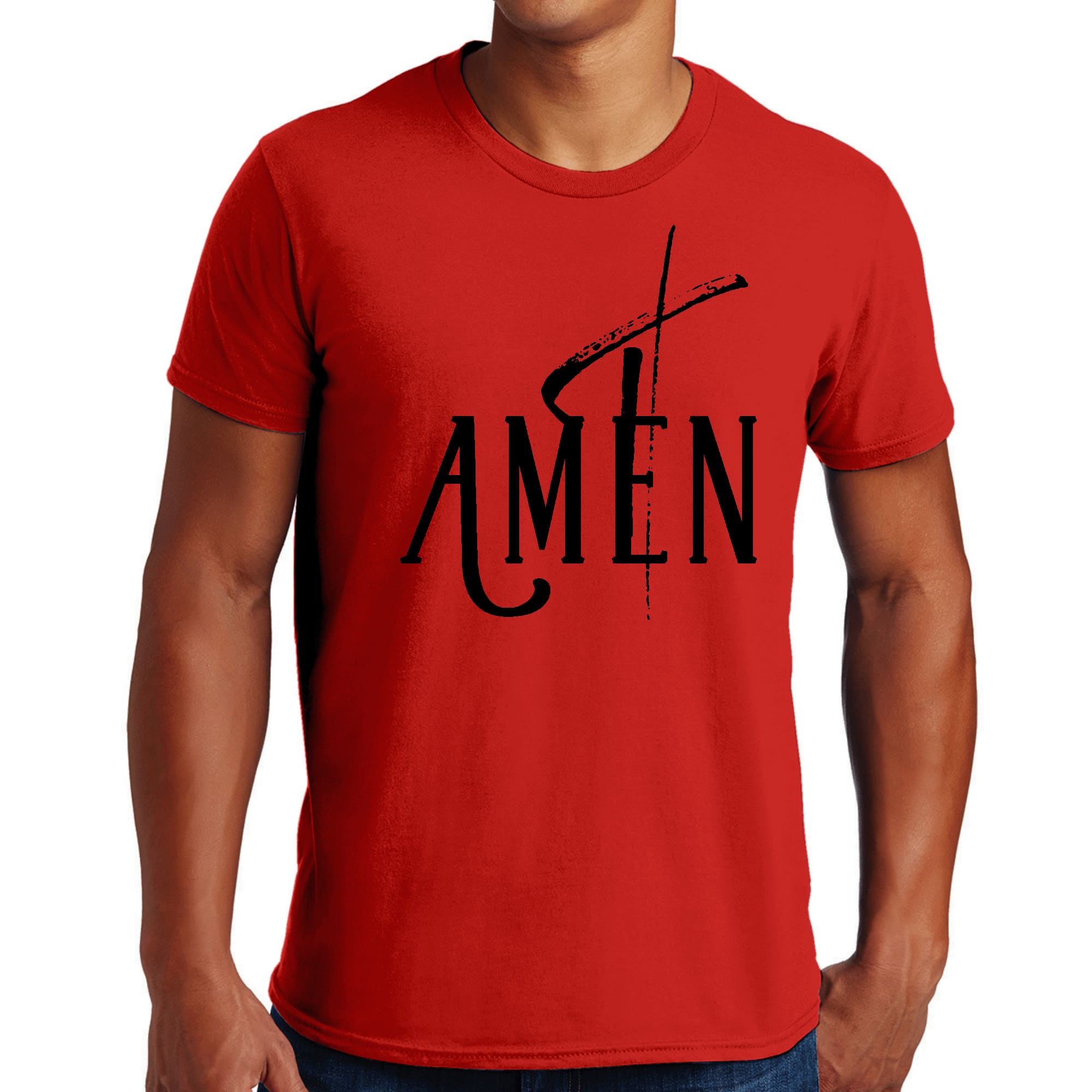 Mens Graphic T-shirt Amen Black Print