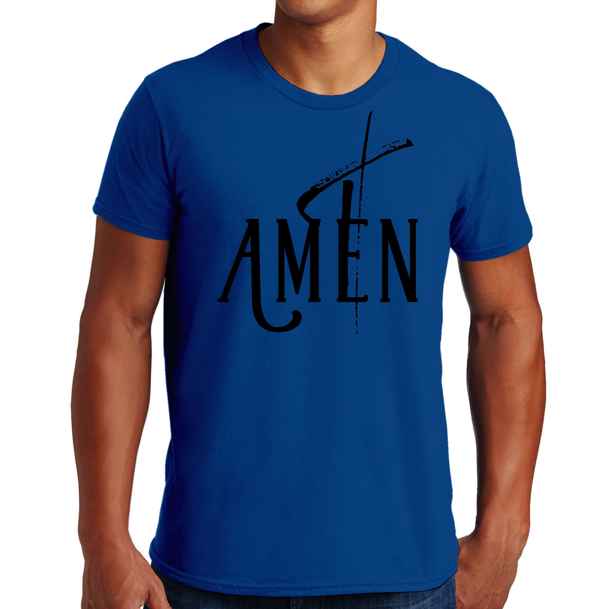 Mens Graphic T-shirt Amen Black Print