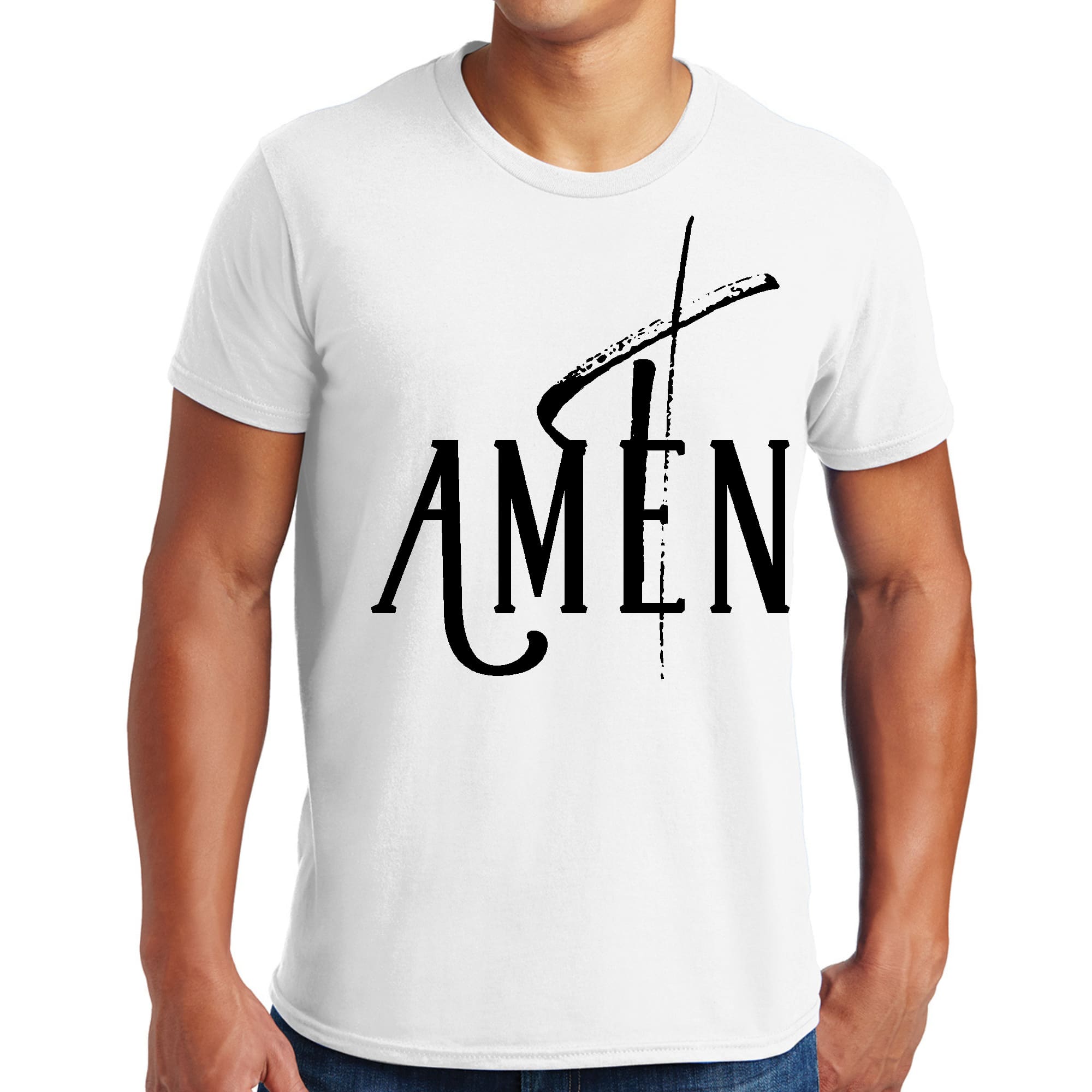Mens Graphic T-shirt Amen Black Print