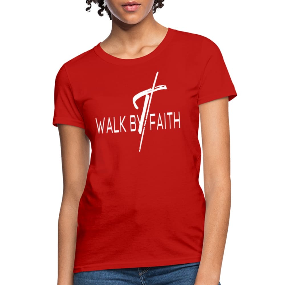 Womens Graphic T-shirt - Walk by Faith Graphic Tee-0