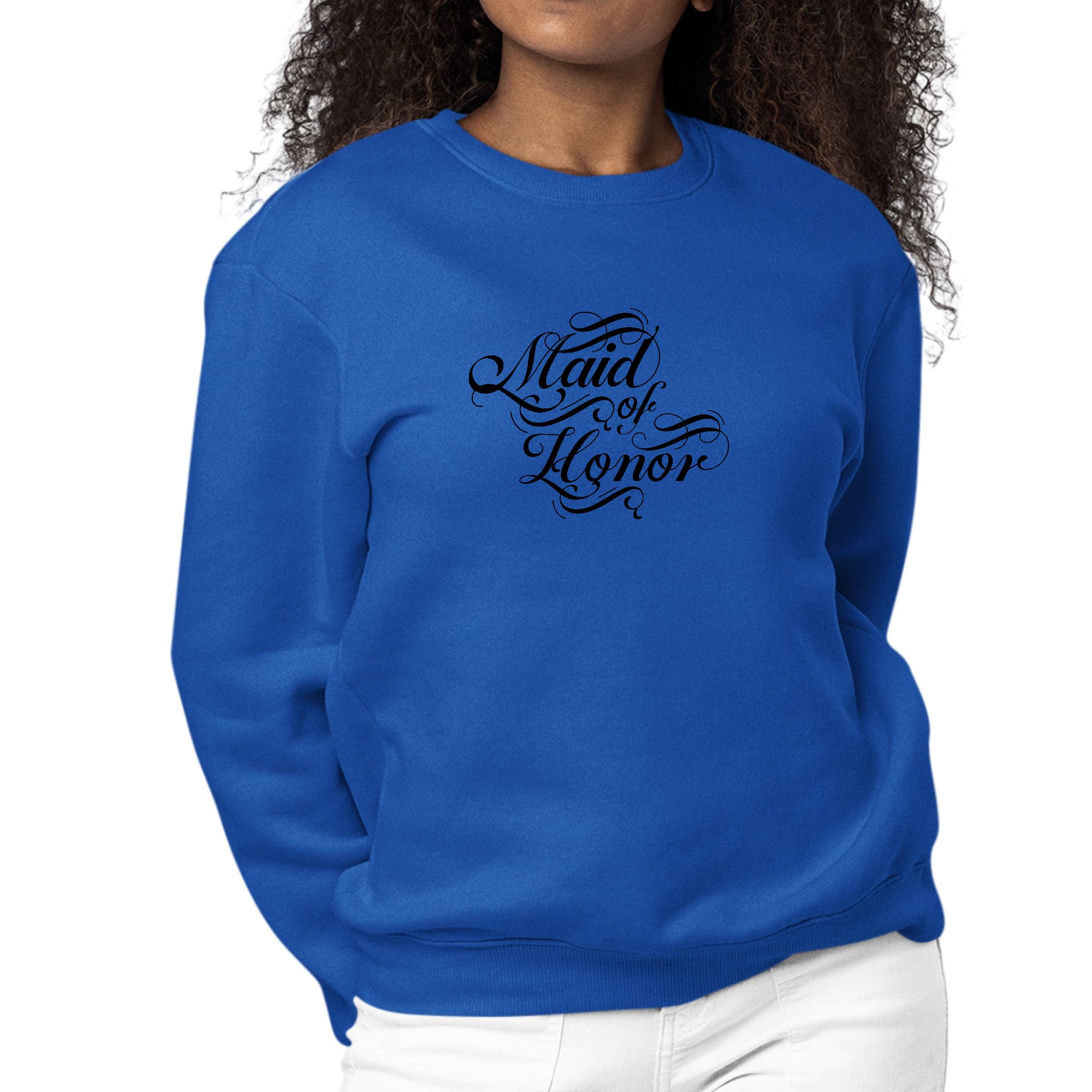 Womens Graphic Sweatshirt Maid of Honor - Wedding Bridal Party